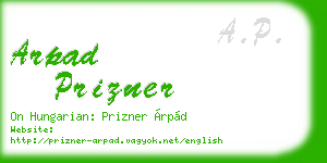 arpad prizner business card